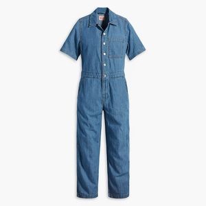 Levi’s Short Sleeve Heritage Jumpsuit - Medium Blue denim, size XS